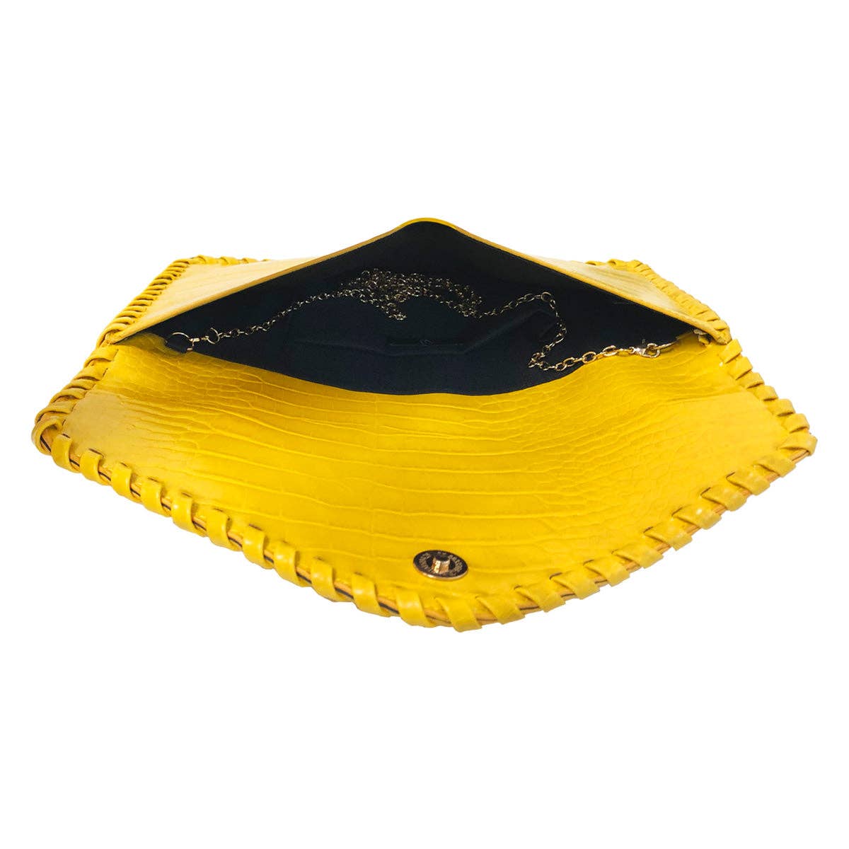 Flat Crocodile Pattern Envelope Clutch