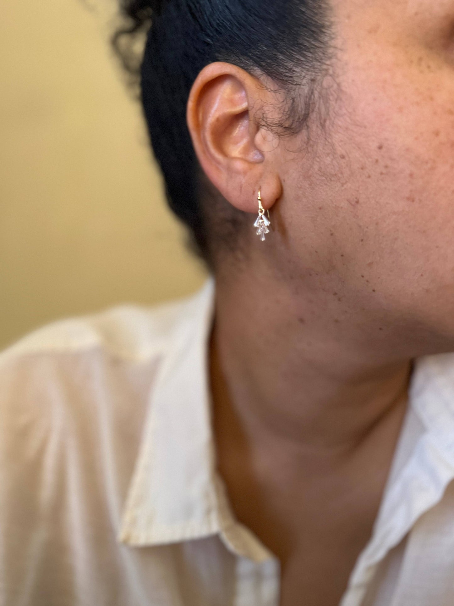 Crystal leaf earrings