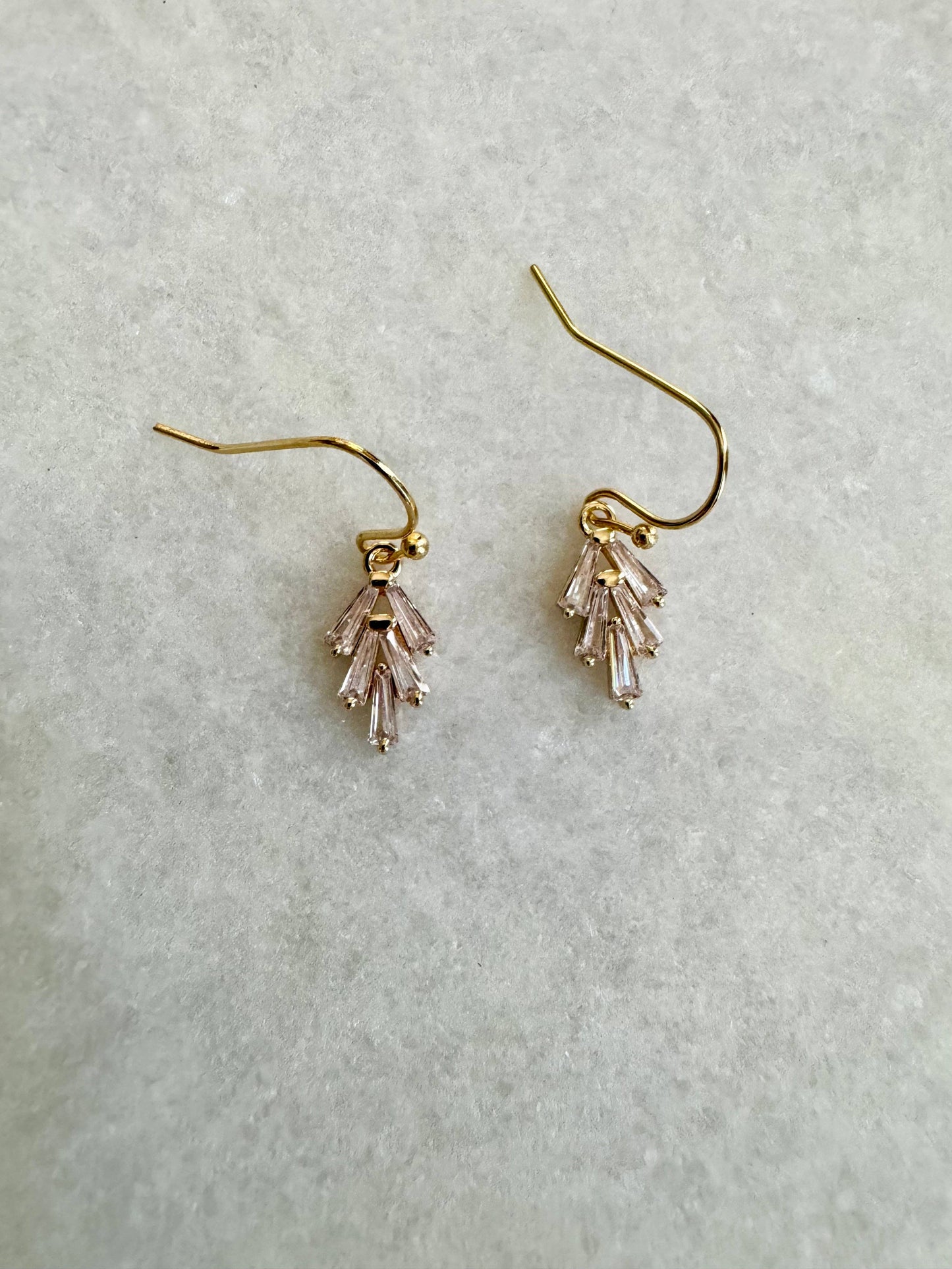 Crystal leaf earrings