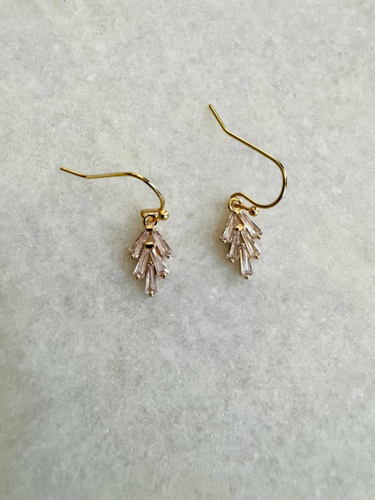 Crystal leaf earrings